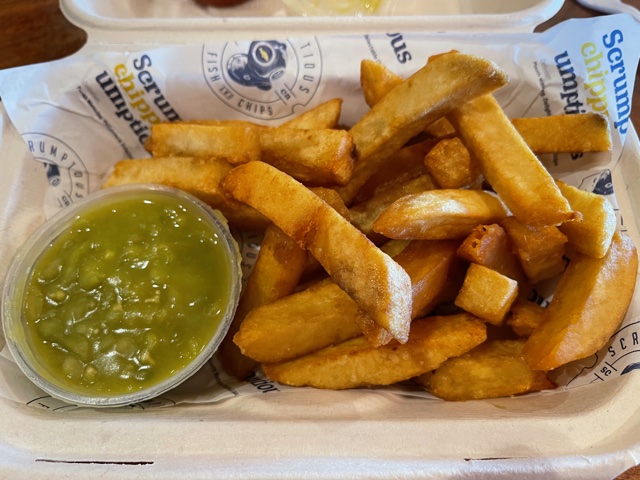 Chips and Mushy Peas